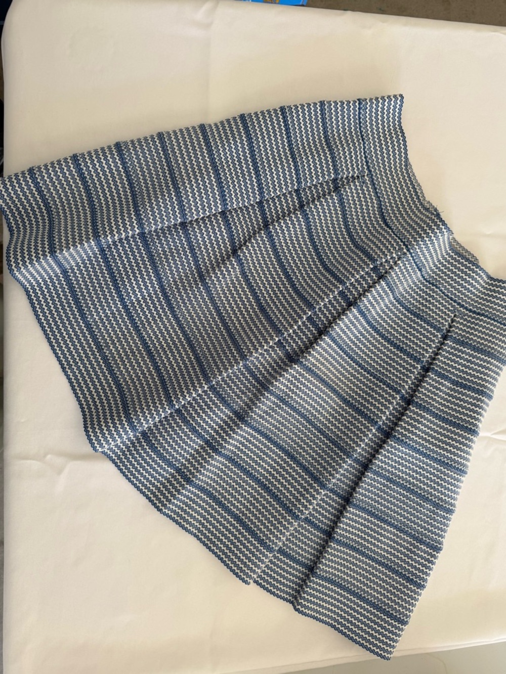 attention Blue and White Striped Circle Skirt
